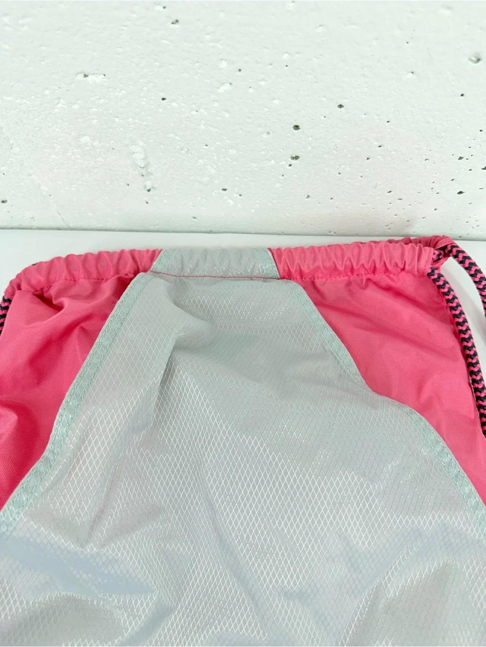 Nike Pink & Gray Colorblock Drawstring Gym Bag